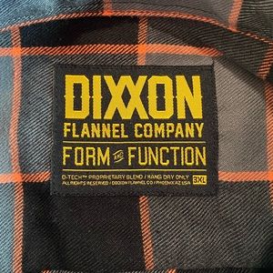 Dixxon Flannel Co Gray Black Orange Long Sleeve Flannel Sz 3XL w/ Buttons